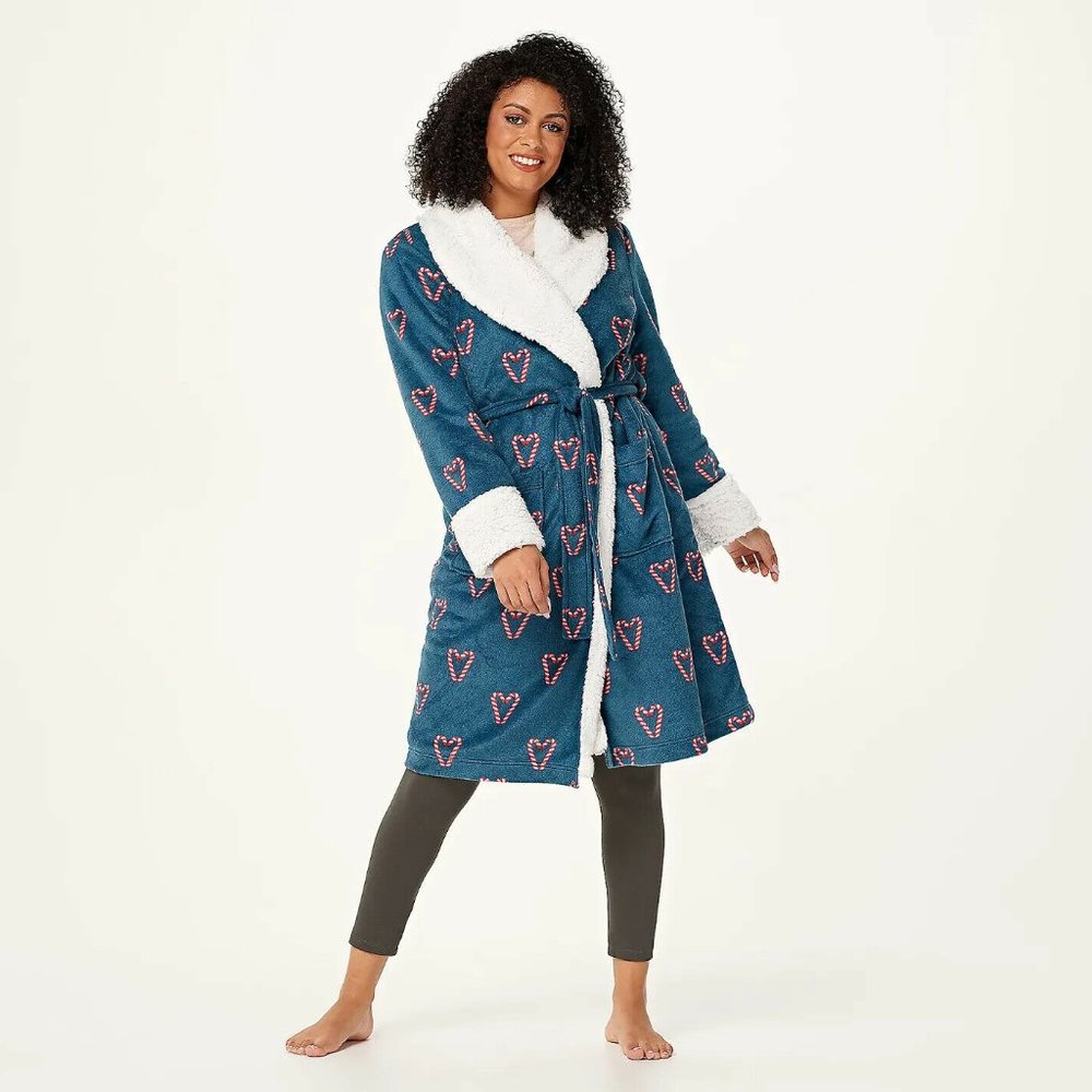 Polar Fleece Christmas Robe Candy Cane